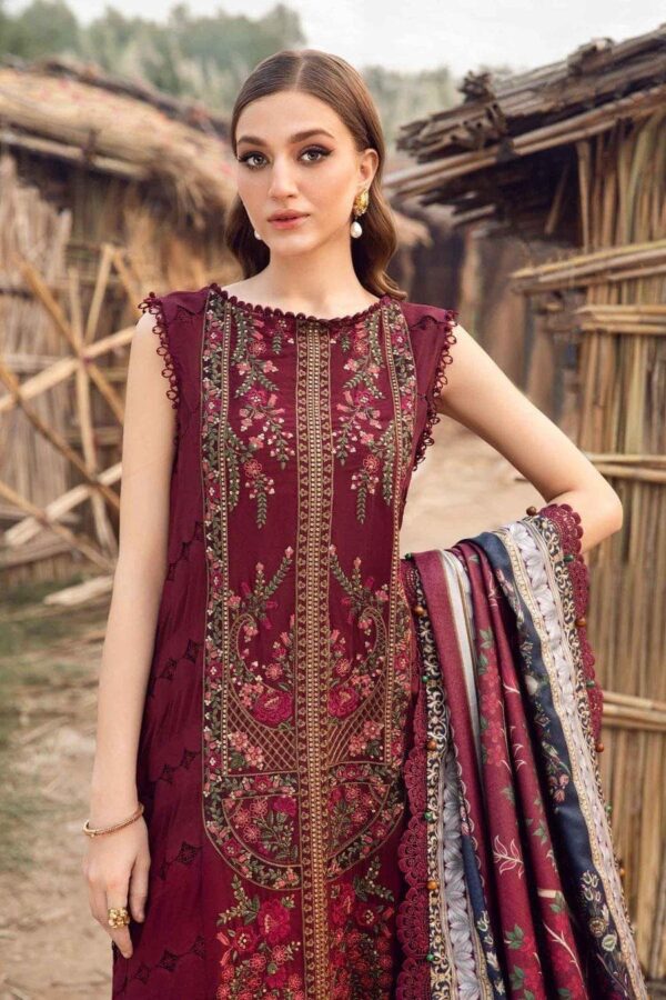 3 Piece Unstitched Digital Printed Embroidered Lawn Suit – Summer Collection 2025 - Image 3