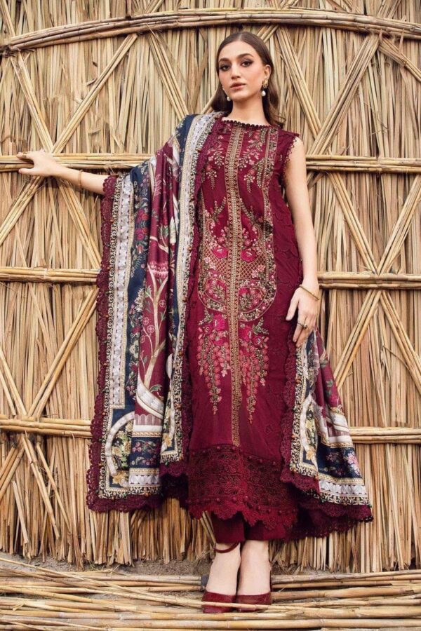 3 Piece Unstitched Digital Printed Embroidered Lawn Suit – Summer Collection 2025 - Image 4