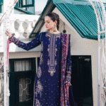 Ladies 3PC Unstitched Suit – Floral Print with Embroidered Neckline