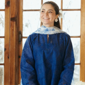 Ladies 3PC Unstitched Suit – Floral Print with Embroidered Neckline