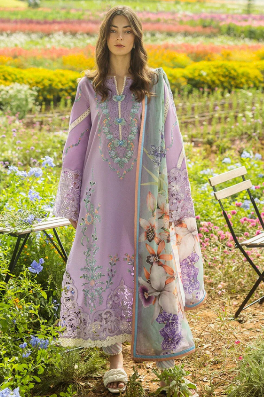 Maria B - 3PC Lawn Chickenkari Embroidered Suit